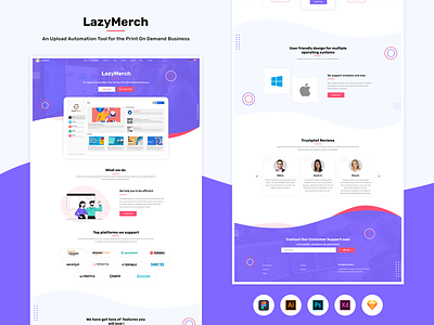LazyMerch Landing Page figma landing page ui ux web design xd