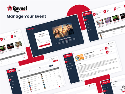 Reveel dahboard - Manage Your Event dashboard design event figma login screen sign up screen ui ux web deisgn