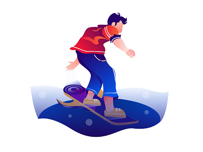 Water Sports Illustration animation art branding design flat illustration illustrator logo ui ux