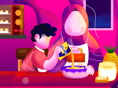 Make nastar cake with mom gradient illustration