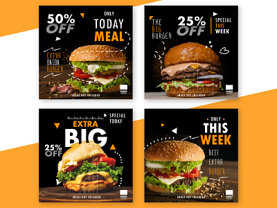 Social media post food template art branding burger design drawing eat flat food food and drink food illustration illustration meal menu vector