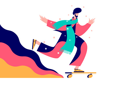 Winter Skate animation art design flat illustration illustrator logo ui ux vector