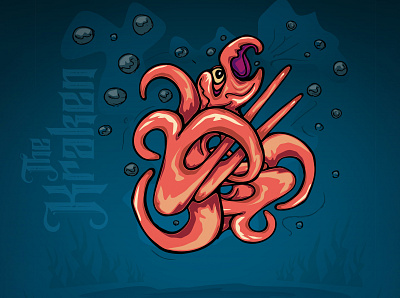 The Kraken character design graphic design illustration self promotion vector art vector illustration