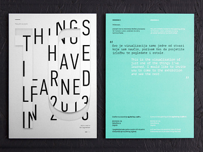 10 Things I Have Learned in 2013 2013 clean croatia design graphic helvetica learn minimalist new york poster sagmeister typographic