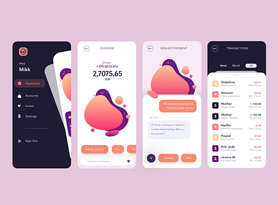 Finance App With A Chatty Bot app bot concept finance ui