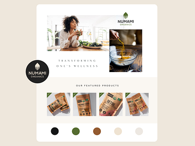 Numami Organics Mood Board concept logo moodboard