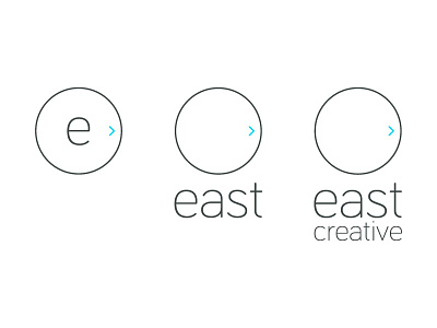 East Creative branding v01 arrow bariol brand branding circle east logo lowercase minimal simple