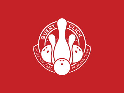 QueryClick Three Fingered Bowling Team Logo badge ball bowling crest emblem gotham logo pin red ten pin white