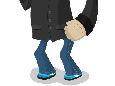 Character with Adidas trainers adidas drawing hairy hands illustration jacket kicks sneakers suit trainers vector