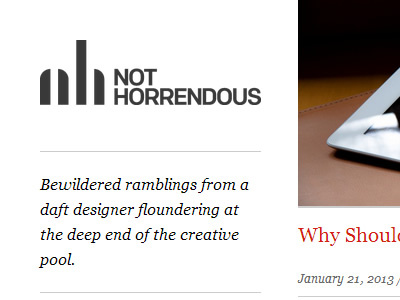 Not Horrendous (dot com) - final design blog fingers horrendous logo marque minimal not