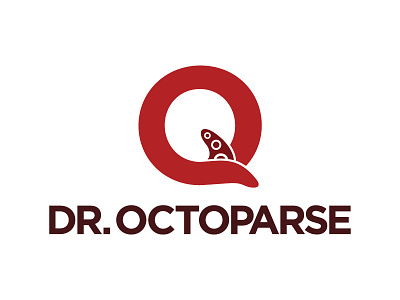 Dr Octoparse Logo v01 brand dr gotham logo marque octoparse octopus red seo tentacle tool
