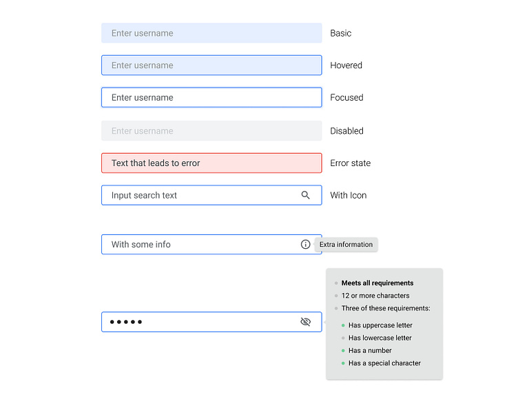 TextField Component states by .turnaround on Dribbble