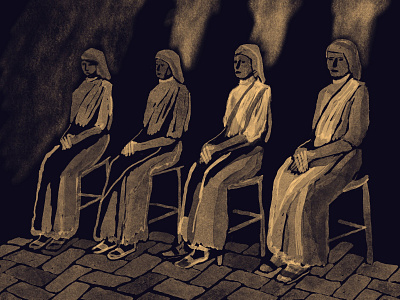 The Sisters animation dark figure illustration mystery night nuns podcast religion shadow sisters