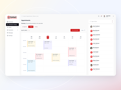 Scheduling System Dashboard Design