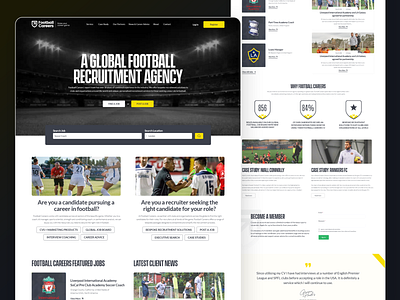 Football Jobseeker Website Page design find football hiring jobseeker recruiter sports ui ux webdesign website