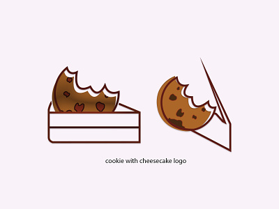 Cookie with Cheesecake logo graphic design logo design