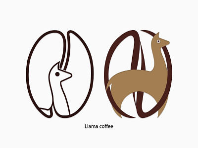 Llama coffee graphic design logo design