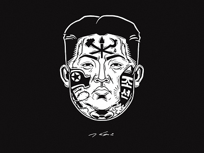 Kim Jong-un illustration kim jong un monochrome ols dsgn politics portrait president social tattoo