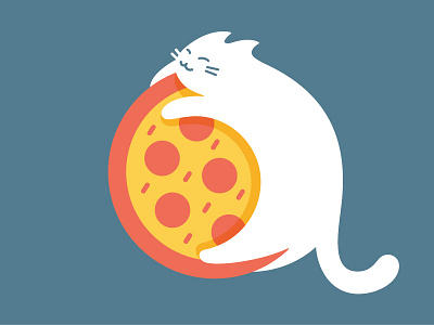 Pizzacat cat illustration pizza