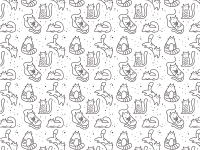 Cattern cats cute illustration pattern