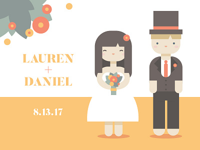 Wedding Illustration illustration orange wedding