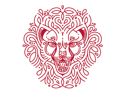 Cheetah cat cheetah flourish line art vector