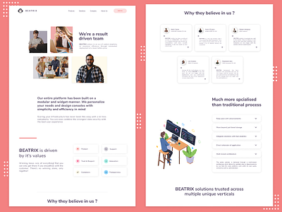 BEATRIX Landing Page branding clean design clean ui design illustrator landing page minimal minimalistic ui uidesign ux website