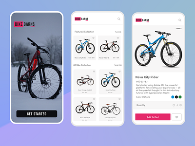 Bike Barns (Online Bike Shopping App) branding clean design clean ui design illustration logo minimal minimalistic userinterface ux