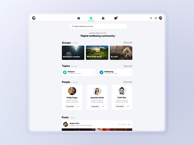 Community Lab Search Results app community app design search search results searching ui web website website design website designer