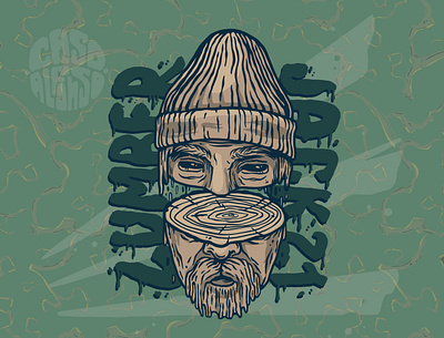 Lumberman art artist artwork brand casoalfonso design emblem head illustration lumber lumberjack portrait print timber top vector wood wooden