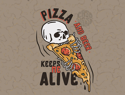 Pizza & beer art beer branding casoalfonso design digital digital illustration emblem graphic illustration illustrator logo pizza poster print t shirt print vector