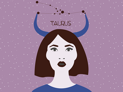 TAURUS GIRL branding design draw flat girl illustration taurus vector