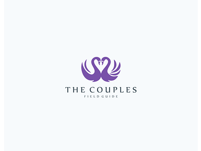The Couples dating logo love lovers negative space purple swan
