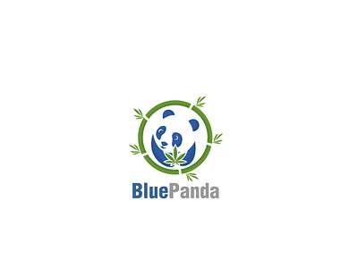 blue Panda bamboo blue green marijuana negative space panda