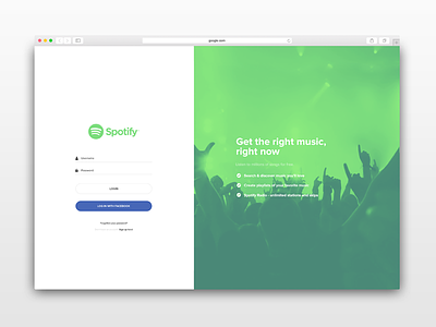 Daily UI: #001 daily design graphics login redesign spotify ui ux
