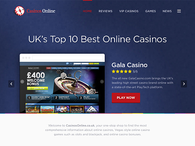 CasinosOnline Homepage Design design homepage layout ui ux
