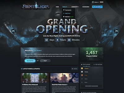 Frost Blades countdown game game art highscores mmorpg play now rsps web design web designer webdesign