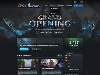 Frost Blades countdown game game art highscores mmorpg play now rsps web design web designer webdesign