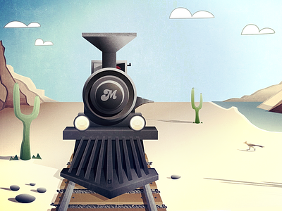 FoundersCard Trailblazer Illustration desert illustration imperal mad mimi sketch.app trailblazer train vintage