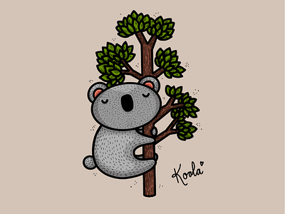 Koala love character design koala illustration procreate nature