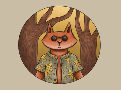 Fox Badge illustration procreate