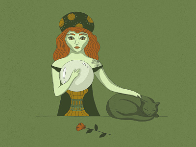 Fortune Teller cats design illustration illustration art illustrator life procreate spirituality