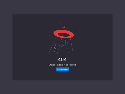 404 Error Design Dark Mode empty page
