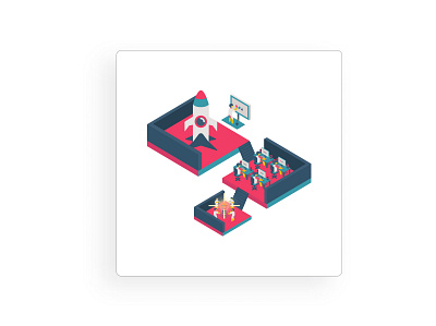 Working Office graphic design ill illustration isometric ui