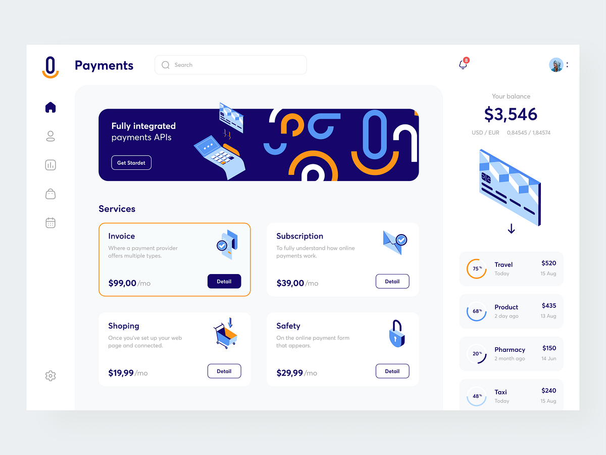 Payment Services Dashboard By Bats For Orizon Uiux Design Agency On