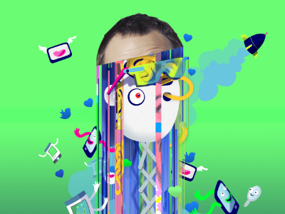 glitchy character for digital cover artwork character design design flat glitchart illustration instagram neon