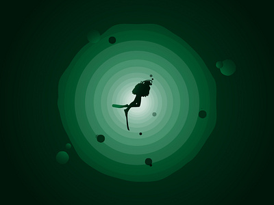 Diver designstudio graphicdesign green greenillustration illustration shades
