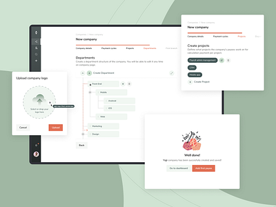 Payroll - money transfer system branding calendar company counterparty departaments design finance logo manage money money transfer payees payment payment cycle transfers ui ux vector web design