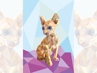 Sphynx Cat polygonal art