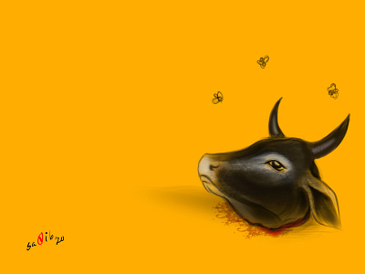 Jasmine art blood cartoon character concept conceptual cow creative design digital digital art head horn painting photoshop